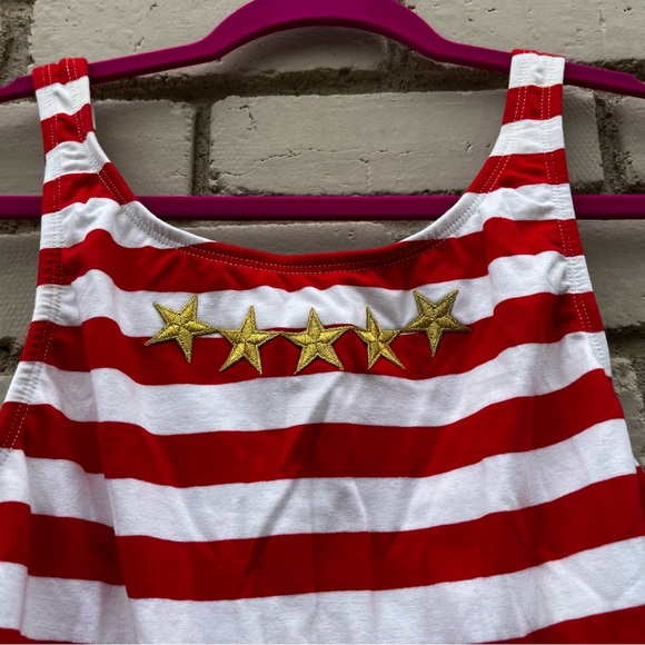 NWT Vtg Sporting Life Patriotic Nautical Style One Piece Swimsuit/Playsuit - 16 - Picture 2 of 9